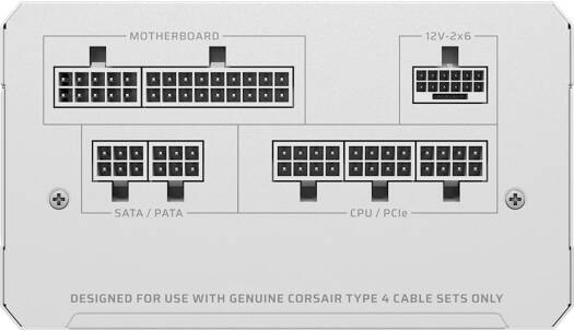 Corsair RMe Series RM750e Fully Modular Low-Noise ATX Power Supply, 750W Power, 80 PLUS Gold Efficiency, 120mm Rifle Bearing Fan, Zero RPM Fan Mode, ATX 3.1 Certified, White