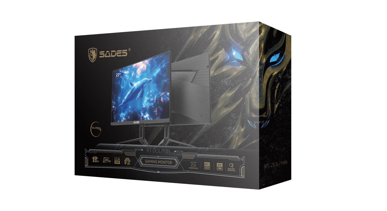 Sades RT-Dolphin SA-F03F27 27" FLAT FHD 240HZ MONITOR IPS Panel - Black