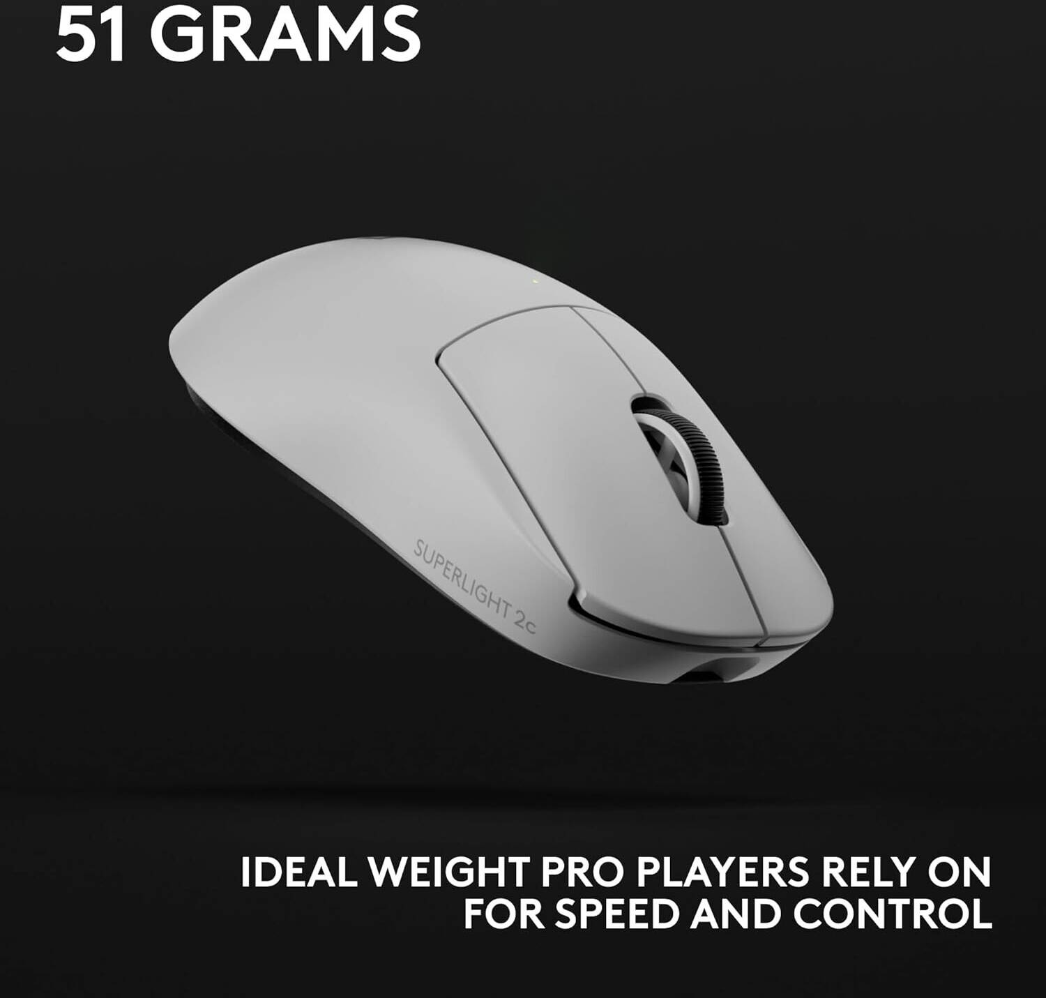 Logitech G Pro X Superlight 2c Wireless Gaming Mouse, 5 Buttons, 44K DPI, HERO 2 Sensor, 888 IPS Speed, white