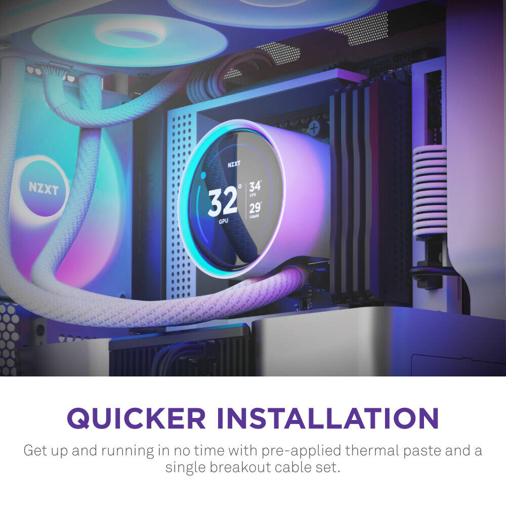 NZXT Kraken Elite 420 RGB, 420mm All-in-One Liquid CPU Cooler with 2.36" Customizable LCD Display, RGB Fans white