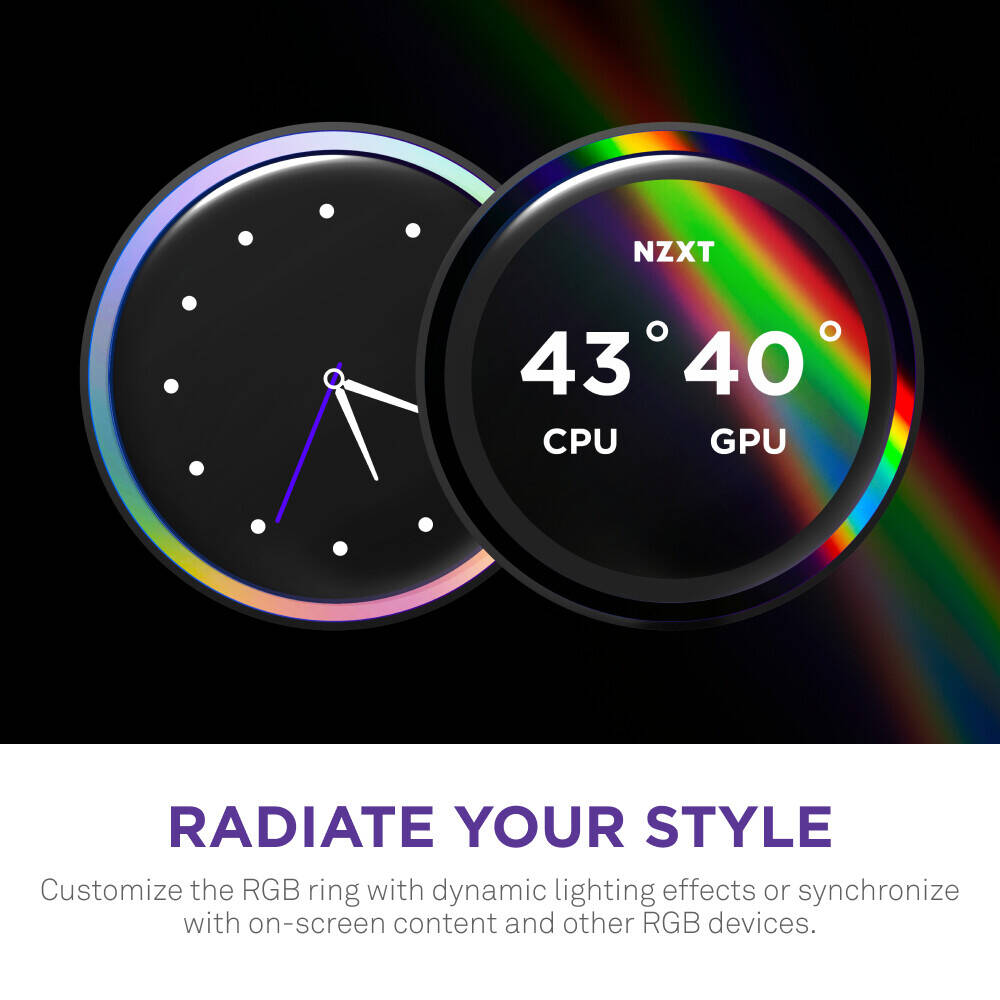 NZXT Kraken Elite 420 RGB, 420mm All-in-One Liquid CPU Cooler with 2.36" Customizable LCD Display, RGB Fans white