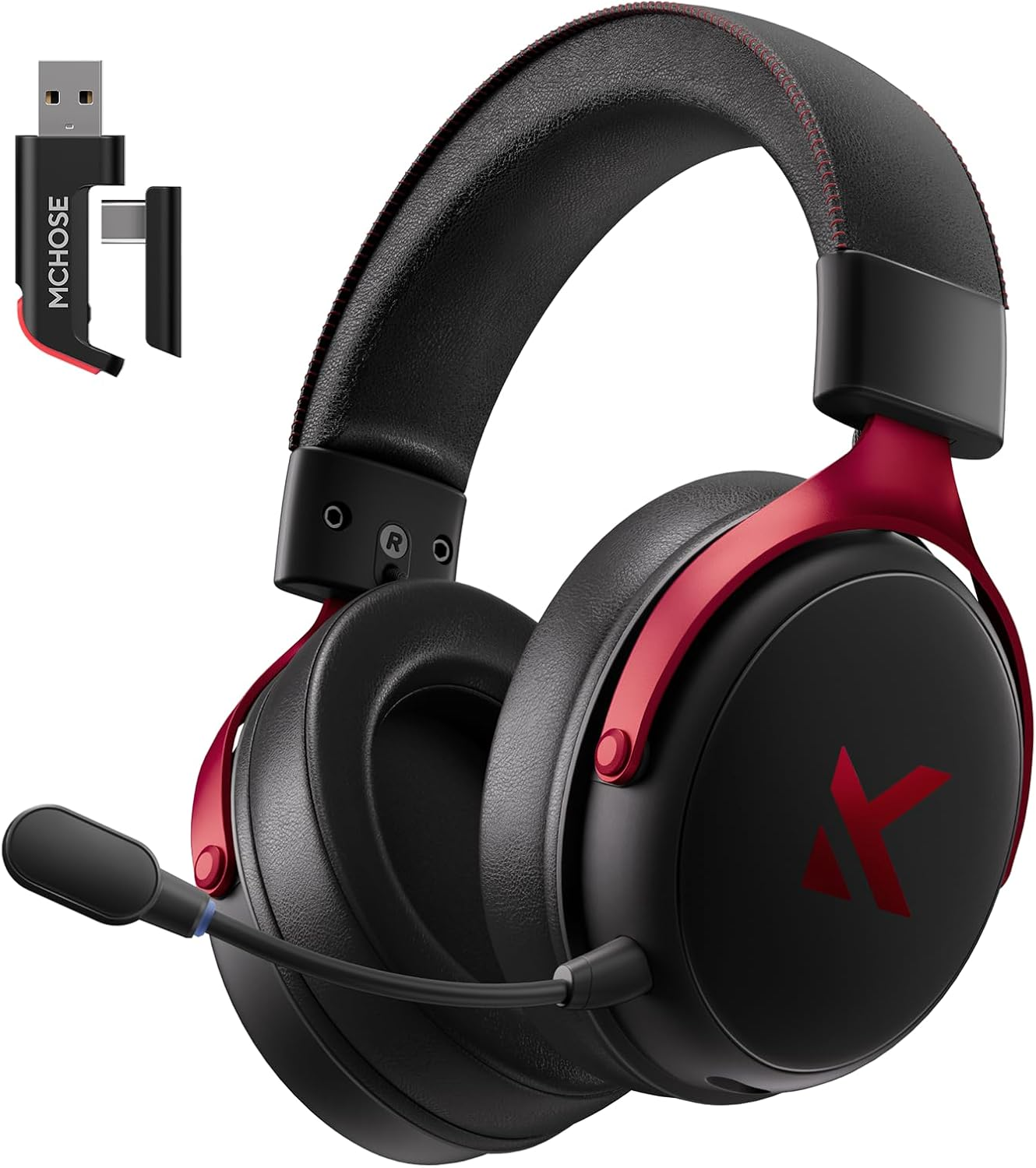 MCHOSE V9-4 PRO Wireless Gaming Headset – Black & Red – V9 Series 3947