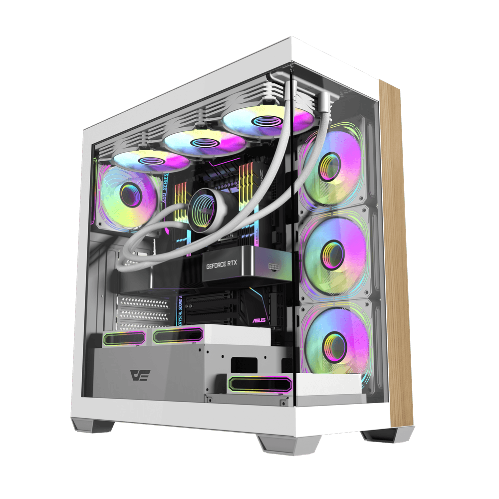 darkFlash DS900W ATX Mid-Tower PC Case – White