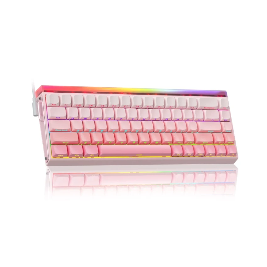 AULA Hero 68 HE Wired Hall Effect Magnetic Gaming Keyboard – Pink Side-Printed Keycaps, Shape Magnetic Switch 4135
