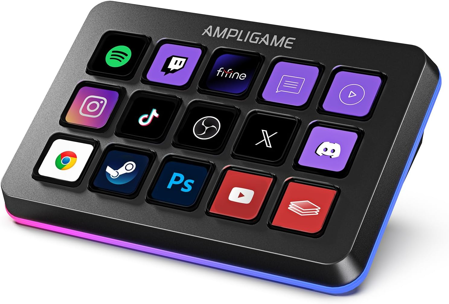 FIFINE AmpliGame D6 Stream Controller，Streaming Keyboard for OBS YouTube | 15 Macro Keys, Trigger Actions,hortcut Buttons Keypad Works with Mac and PC