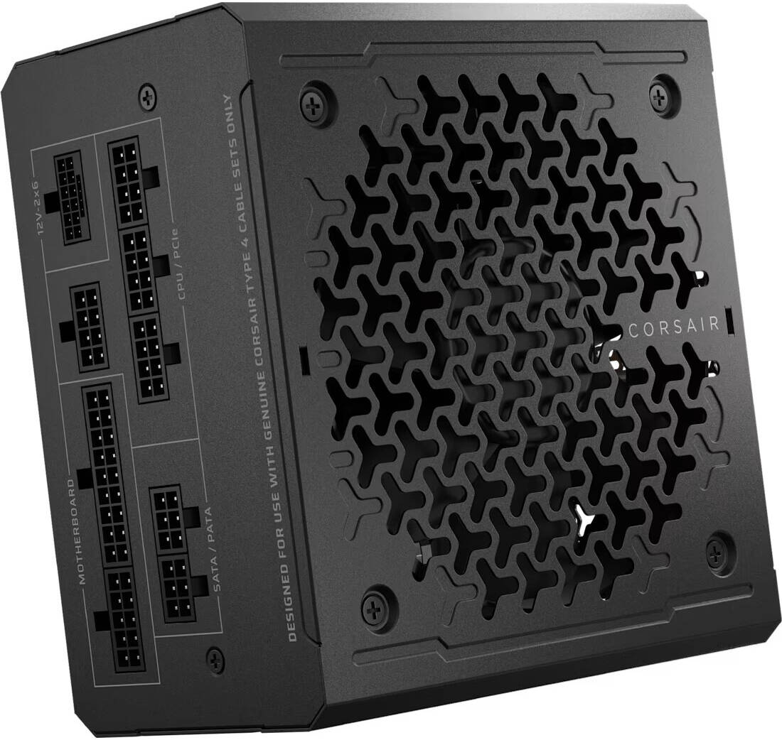 Corsair RMe Series RM1000e V3 Fully Modular Low-Noise ATX Power Supply, 1000W Power, 80 PLUS Gold Efficiency, 120mm Rifle Bearing Fan, Zero RPM Fan Mode, ATX 3.1 Certified, Black