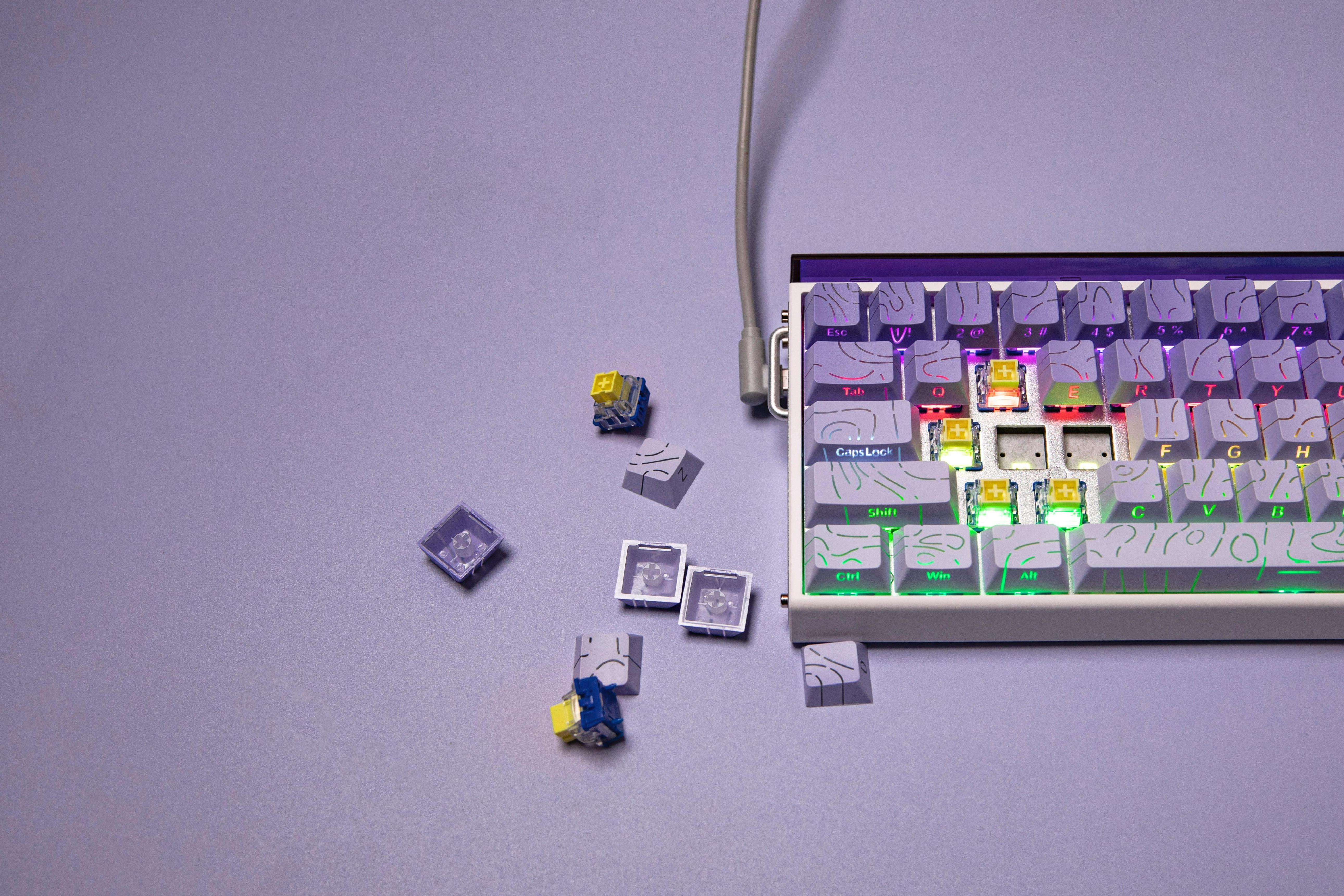 AULA Hero 68 HE Wired Magnetic Keyboard Gradient Purple (Side-Engraved Keycaps) 4197