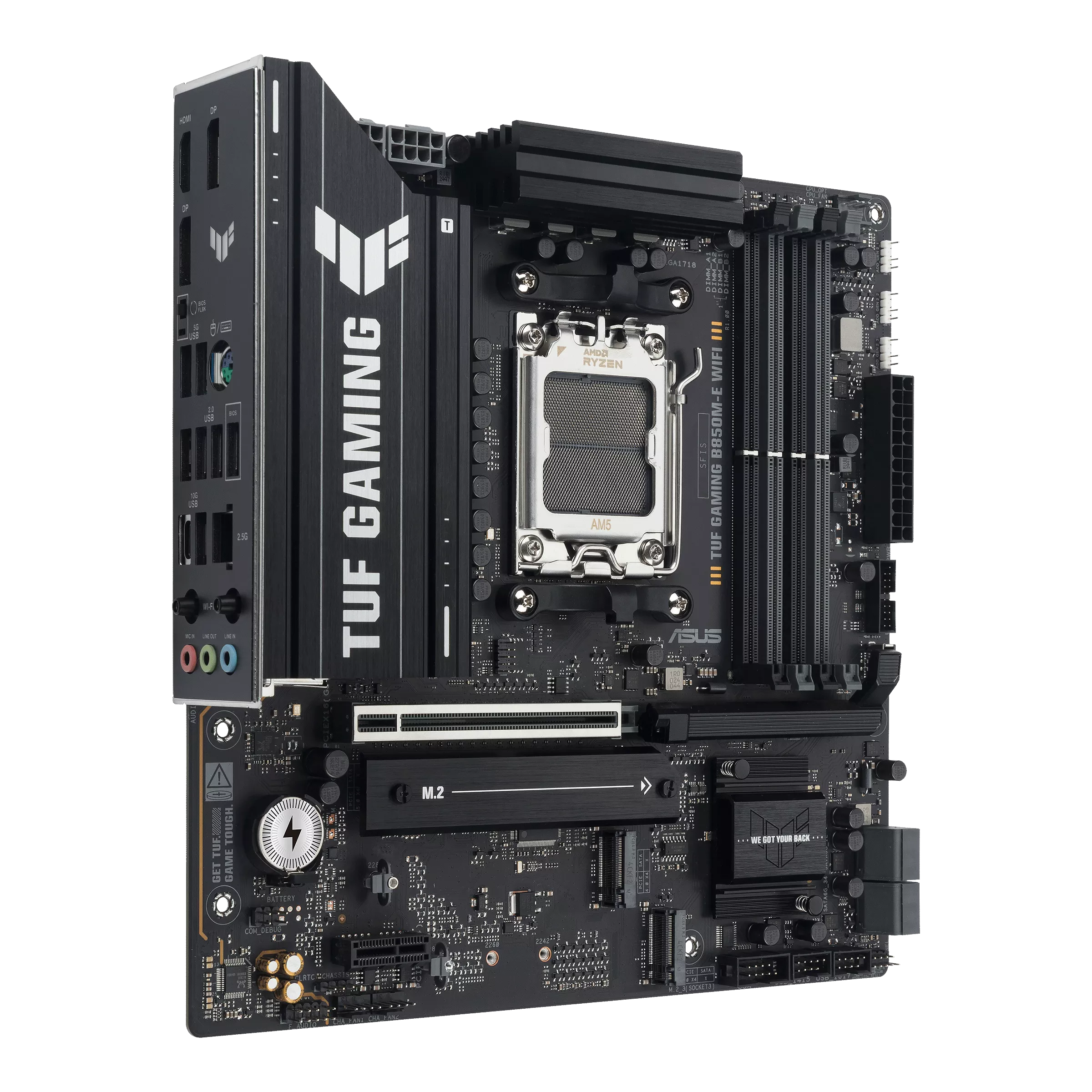 ASUS TUF GAMING B850M-E WIFI AMD B850 AM5 DDR5 Micro-ATX Gaming Motherboard – Black
