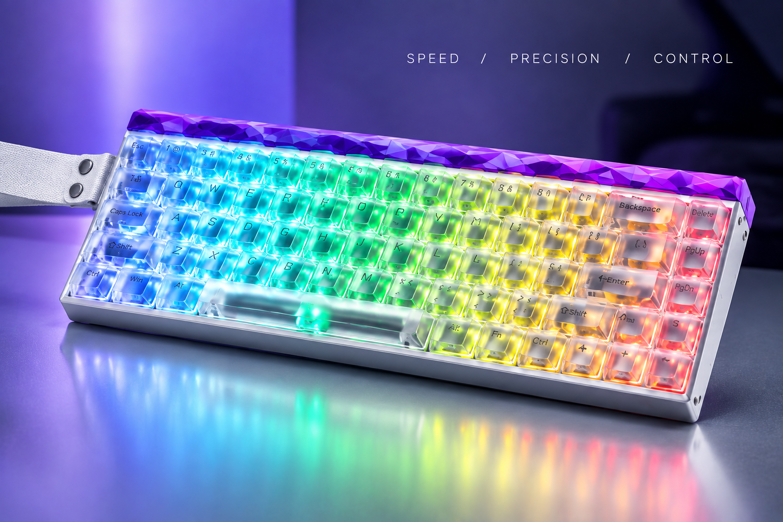 AULA Hero 68 HE Wired Magnetic Gaming Keyboard – White Frosted Keycaps with Translucent Edges, Jade King Magnetic Switch | 6165