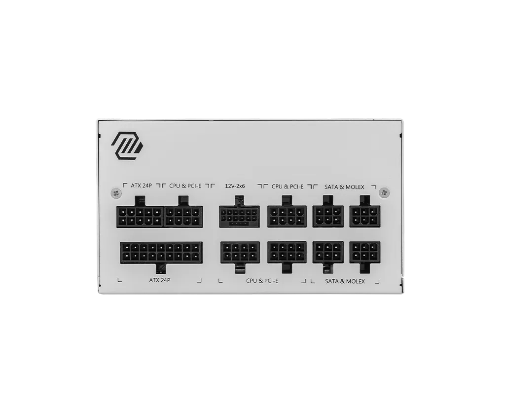 MSI MAG A850GL PCIE5 850W 80 PLUS Gold Fully Modular Power Supply – White