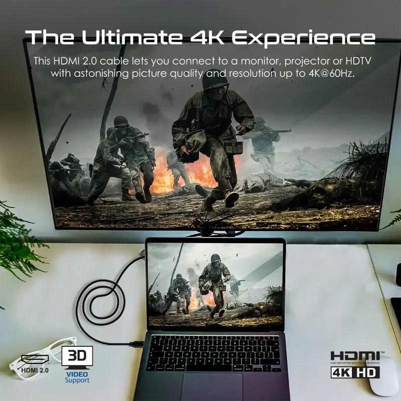 Promate Ultra-High Definition 4K @ 60Hz HDMI® Audio Video Cable 5-meter ( ProLink4K60-500) 3874
