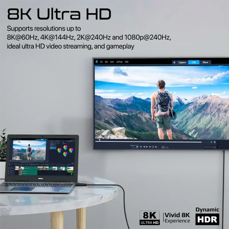 Promate 8K@60Hz High-Definition DisplayPort Cable (DPLink-200) 1375