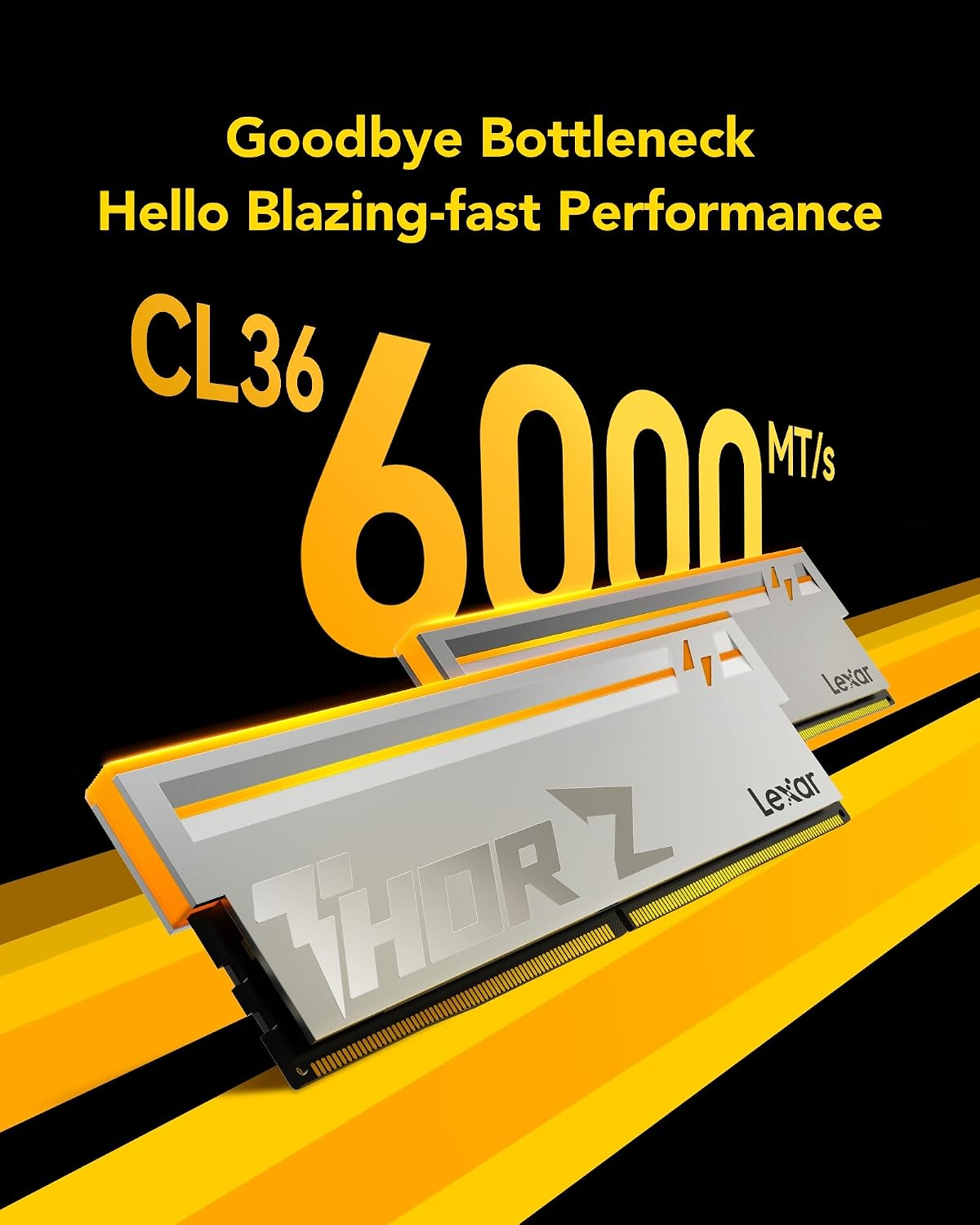 Lexar THOR RGB 2nd Gen DDR5 Desktop Memory, 32GB (2x 16GB) Capacity, 6000 MT/s Speed, CL38 CAS Latency, 288-Pin, Intel XMP 3.0 & AMD EXPO Silver | LD5U16G60C38BV-RGD