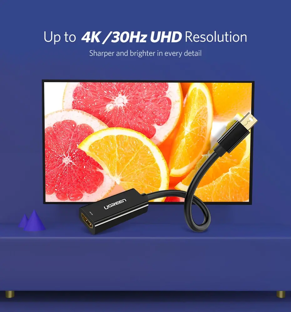 UGREEN Mini DP to HDMI Converter 4K (Black) – MD112 | P/N:40360