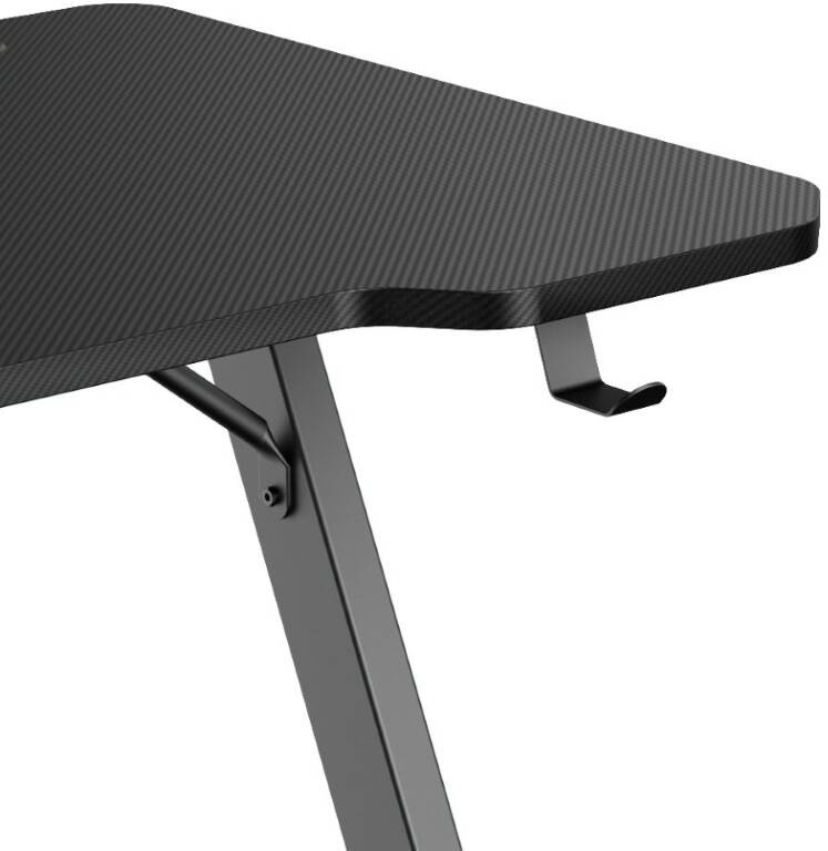 GamerTek Z Desk, 120x60cm, Desk Stabilizers, Integrated Headset Holder & Cup Holder, Gaming Desk For Streaming, Workstation Setups, High Quality, Minimal Modern Design, Black | Z Desk