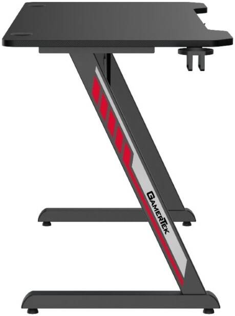 GamerTek Z Desk, 120x60cm, Desk Stabilizers, Integrated Headset Holder & Cup Holder, Gaming Desk For Streaming, Workstation Setups, High Quality, Minimal Modern Design, Black | Z Desk