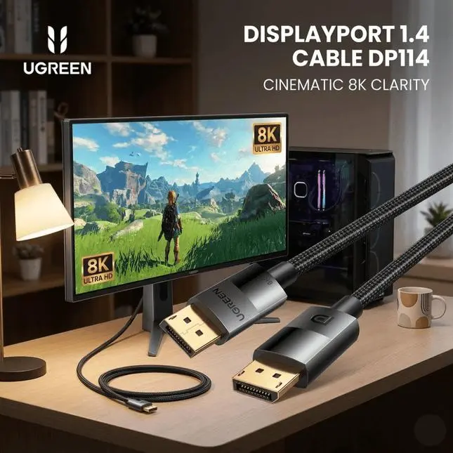 UGREEN 5 Meter 8K DisplayPort 1.4 Male to Male Cable – DP114 | 80394
