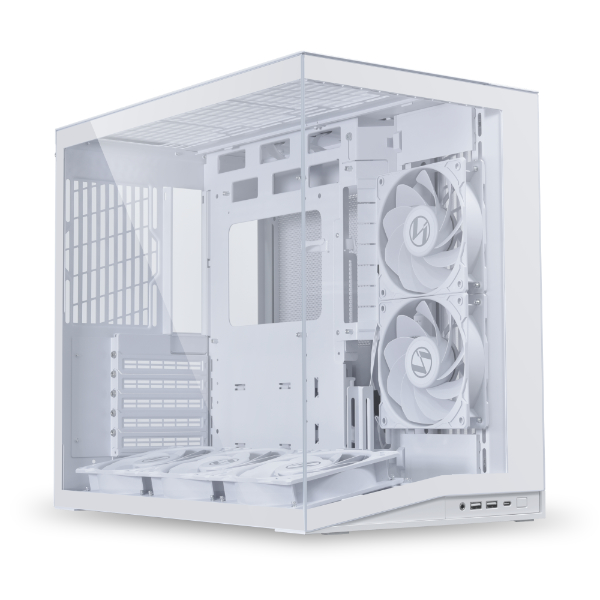 Lian-Li O11 DYNAMIC MINI V2 Flow ATX Computer Case, 5x 120mm PWM Reverse Fan, Up to 360mm Radiator Support, 5 Expansion Slot, 2mm Aluminum & 1mm Mesh Panel, 4.0mm Tempered Glass, White | O11DMIV2FW