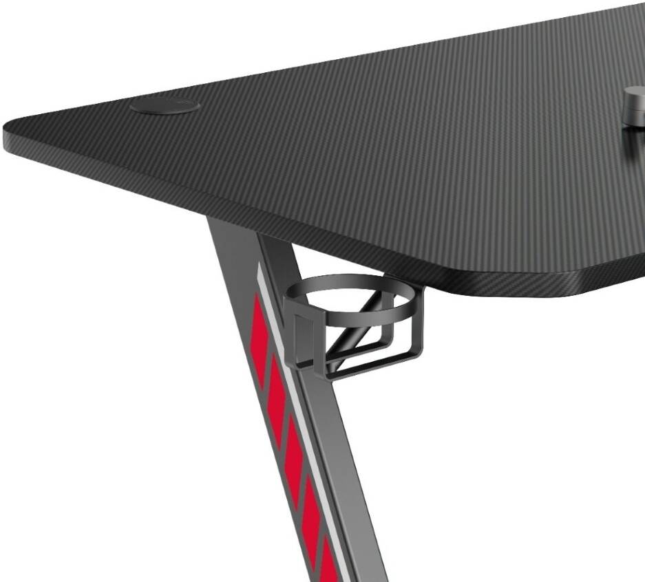 GamerTek Z Desk, 120x60cm, Desk Stabilizers, Integrated Headset Holder & Cup Holder, Gaming Desk For Streaming, Workstation Setups, High Quality, Minimal Modern Design, Black | Z Desk