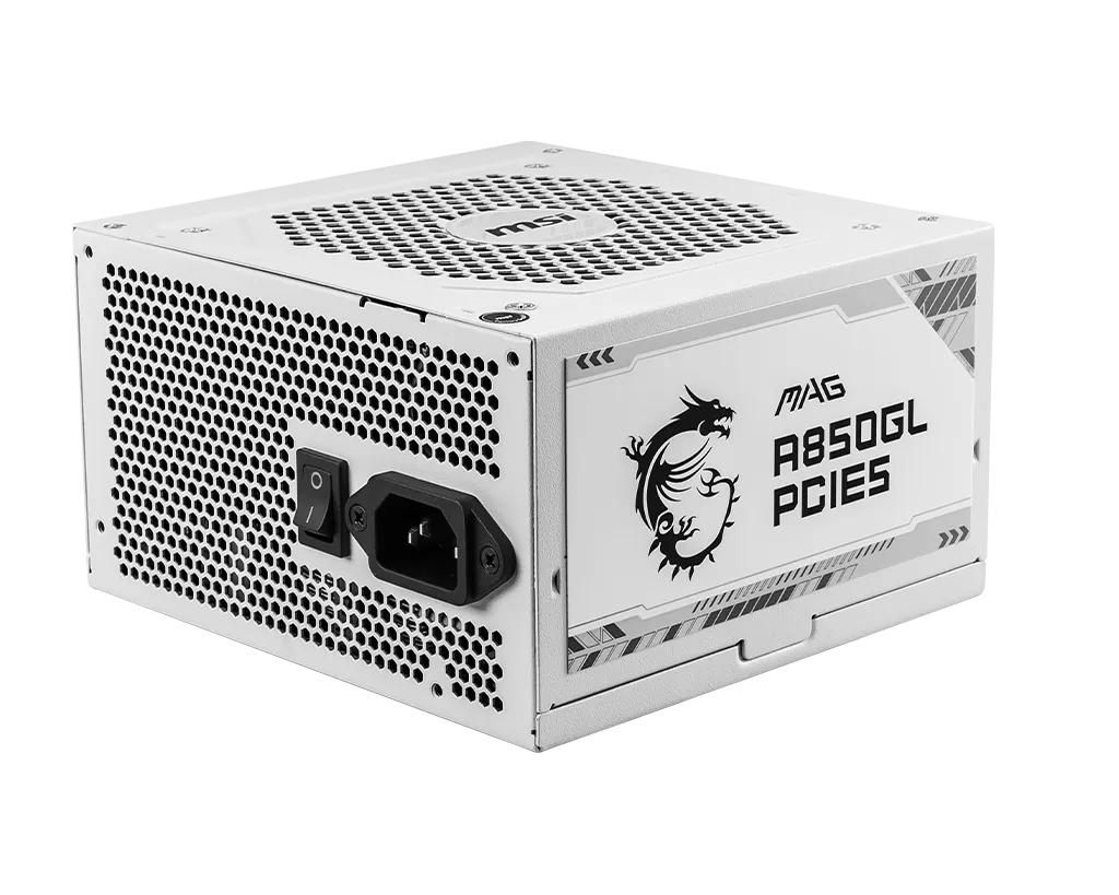 MSI MAG A850GL PCIE5 850W 80 PLUS Gold Fully Modular Power Supply – White