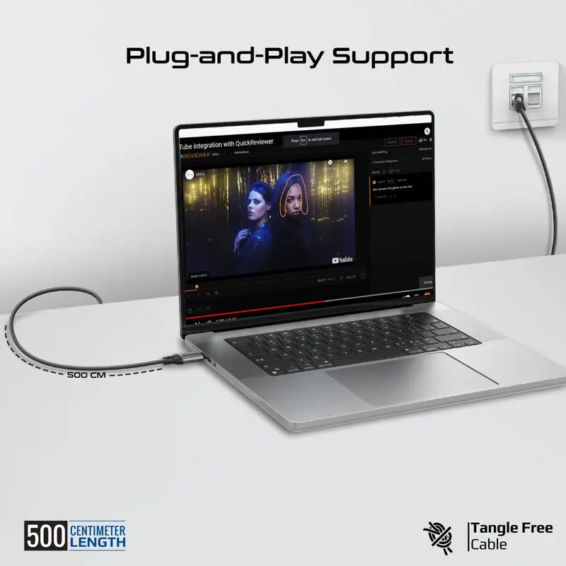Promate High-Speed USB-C to Gigabit Ethernet Cable 5meter (CLink-RJ45)6189