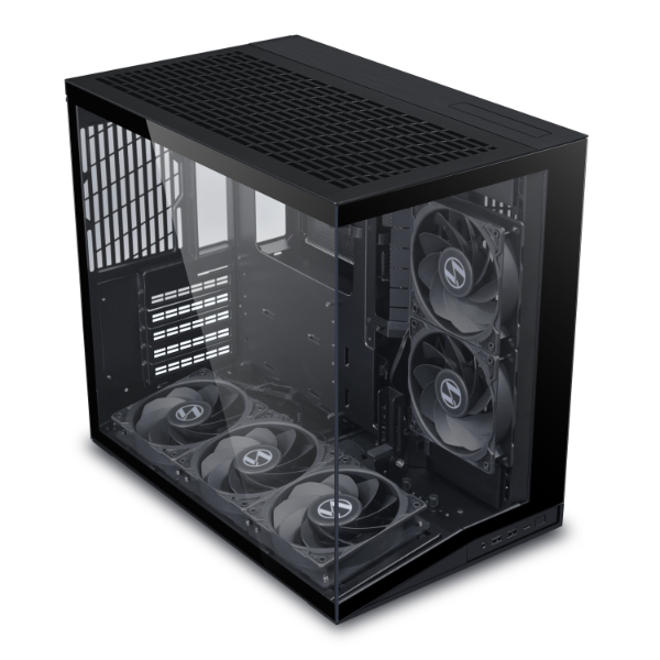 Lian-Li O11 DYNAMIC MINI V2 Flow ATX Computer Case, 5x 120mm PWM Reverse Fan, Up to 360mm Radiator Support, 5 Expansion Slot, 2mm Aluminum & 1mm Mesh Panel, 4.0mm Tempered Glass, Black | O11DMIV2FX