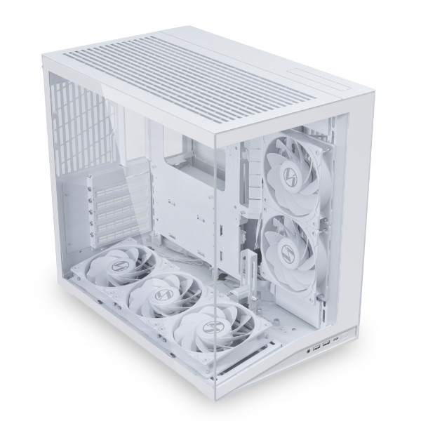 Lian-Li O11 DYNAMIC MINI V2 Flow ATX Computer Case, 5x 120mm PWM Reverse Fan, Up to 360mm Radiator Support, 5 Expansion Slot, 2mm Aluminum & 1mm Mesh Panel, 4.0mm Tempered Glass, White | O11DMIV2FW