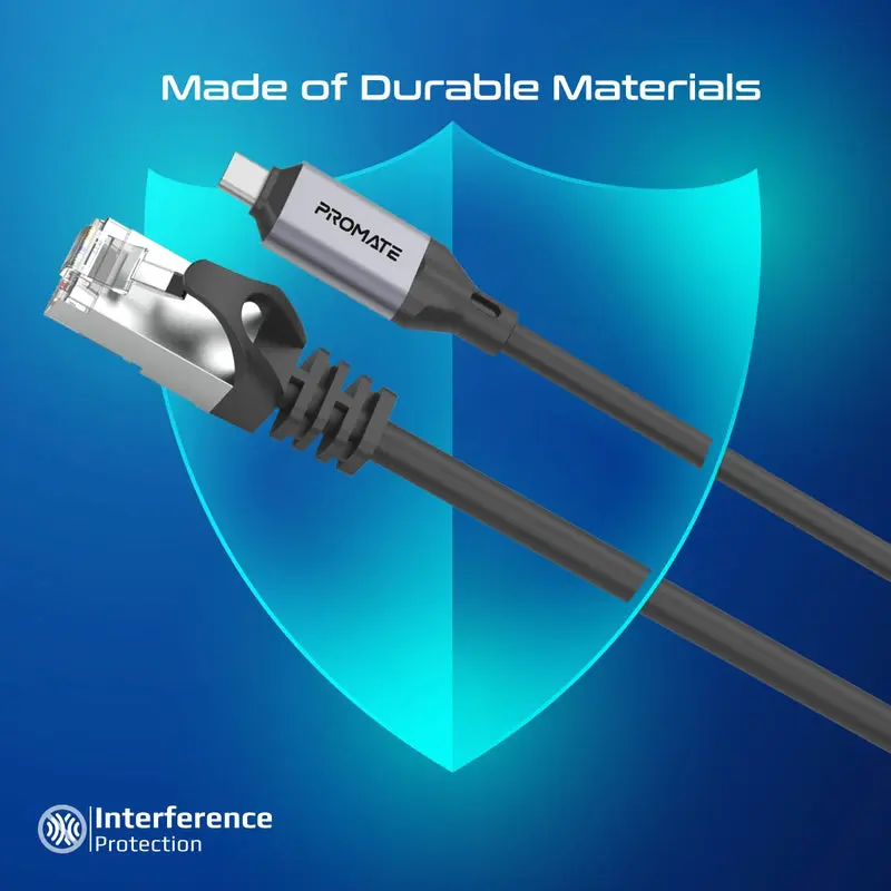 Promate High-Speed USB-C to Gigabit Ethernet Cable 5meter (CLink-RJ45)6189