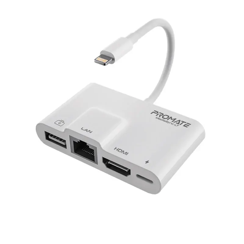Promate 4-in-1 Multimedia Hub with Lightning Connector (MediaSync-LT) 9624