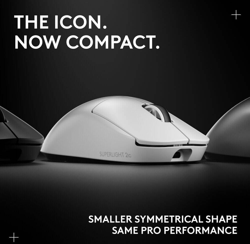 Logitech G Pro X Superlight 2c Wireless Gaming Mouse, 5 Buttons, 44K DPI, HERO 2 Sensor, 888 IPS Speed, white