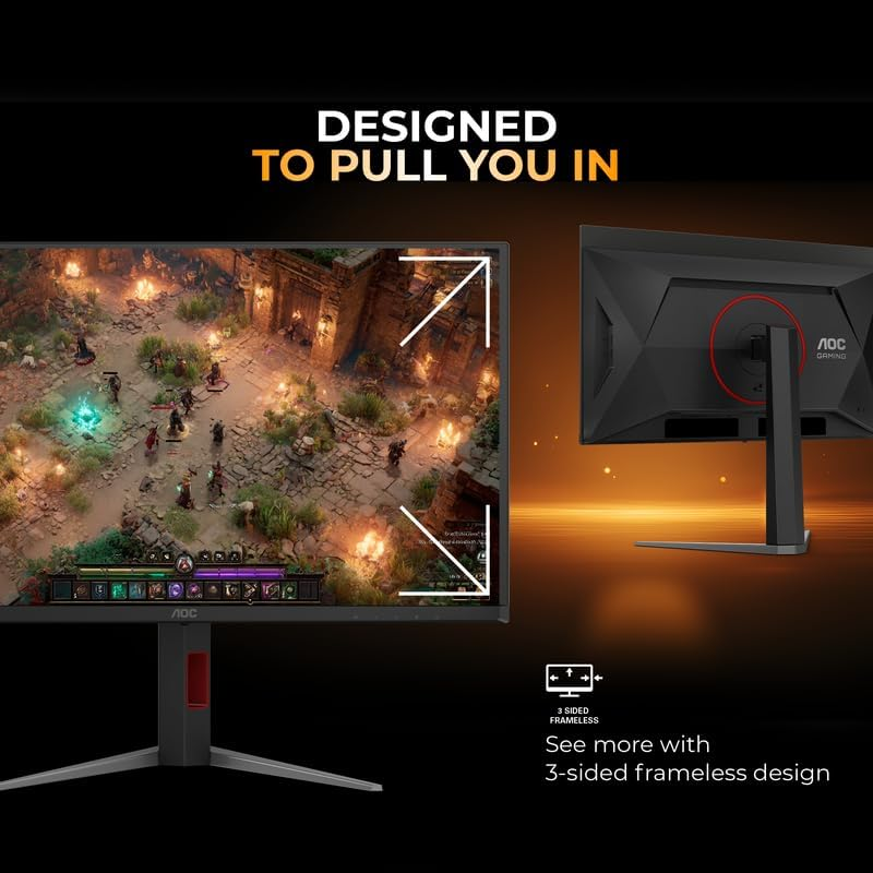 AOC Q27G4SD Gaming Monitor 27-inch QHD 2560×1440, QD-OLED, 360Hz Refresh Rate, 0.03ms Response Time, DisplayHDR True Black 400, Adaptive Sync, HDMI 2.1, Black & Red