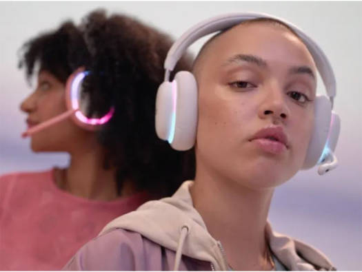 Logitech G735 Wireless Gaming Headset, 40mm Audio Drivers, 16 Hours Gaming Battery, 20 Meters Range, USB-C Charging Port, 38 Ohms Impedance, Dolby Atmos+ Windows Sonic, White | 981-001083