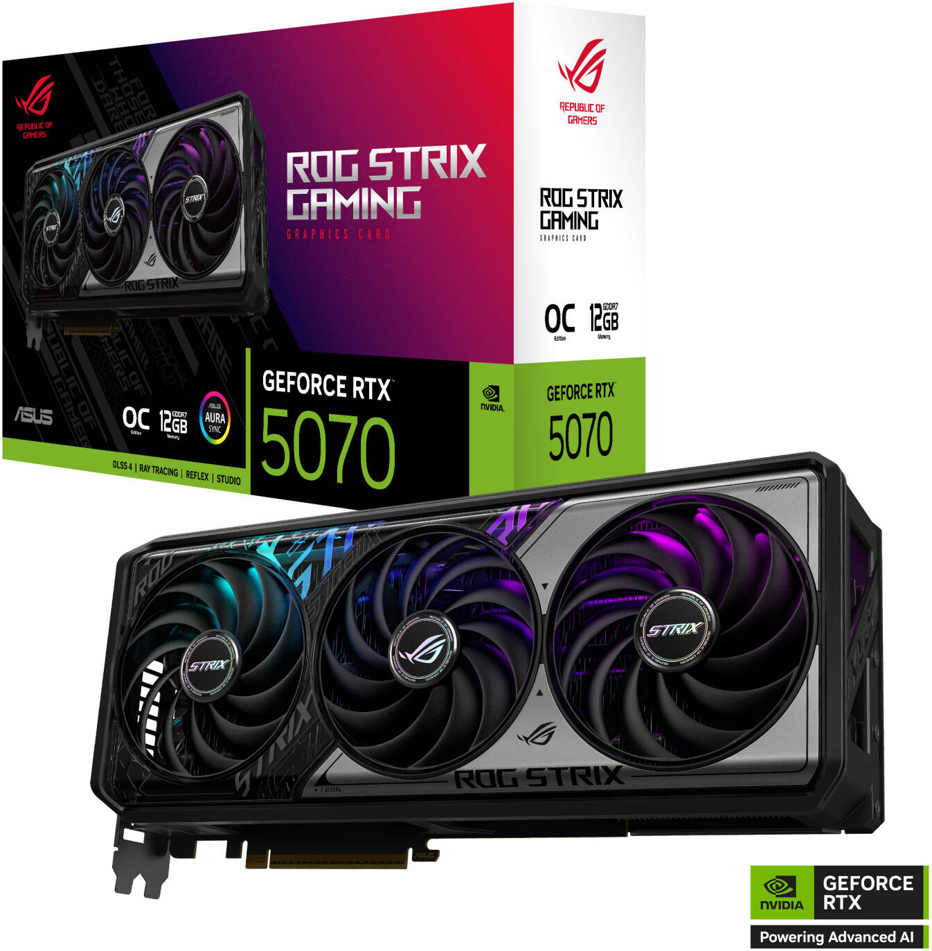 ASUS ROG Strix GeForce RTX 5070 OC Graphics Card, 12GB GDDR7 192-Bit Memory,