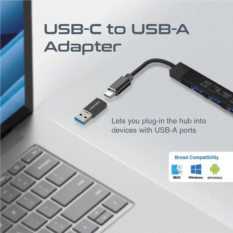 Promate 4-in-1 Multi-Port USB-C Data Hub (LiteHub-4)9587