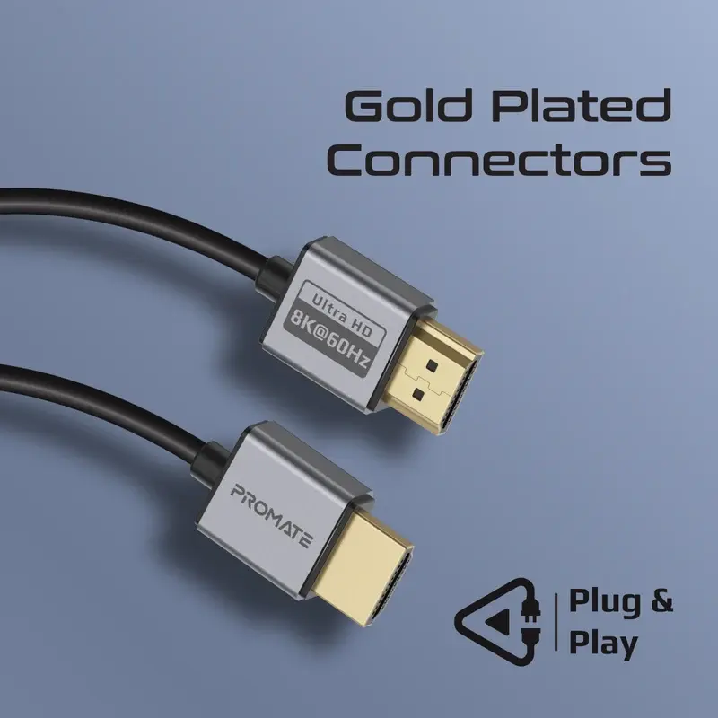 Promate Certified Ultra-High-Speed 8K@60Hz HDMI® Slim Flexible Cable 1.5-meter (PrimeLink8k-150)2471