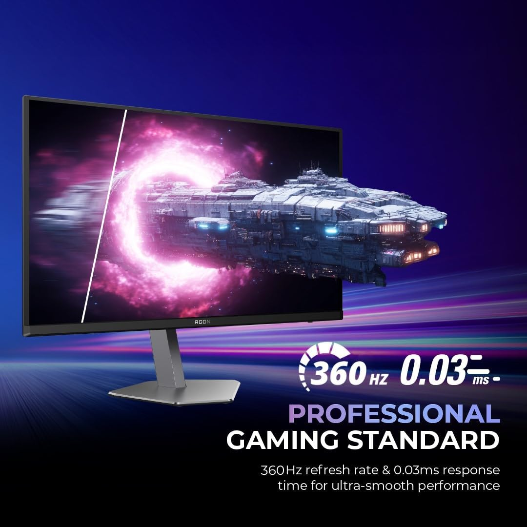 AGON PRO , 27'' QD-OLED Gaming Monitor, 2560×1440 PX, QD-OLED, 360Hz refresh rate, 0.03MS GtG, PBP/PIP, HDMI 2.1x2, Display Port 1.4x2, Adaptive Sync, Light FX, Sniper Scope, Height Adjustment