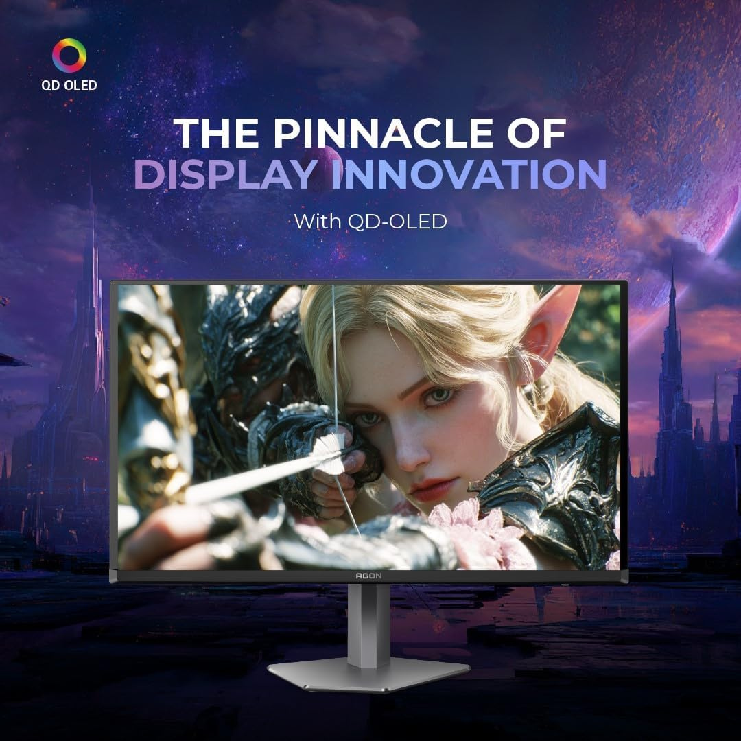 AGON PRO , 27'' QD-OLED Gaming Monitor, 2560×1440 PX, QD-OLED, 360Hz refresh rate, 0.03MS GtG, PBP/PIP, HDMI 2.1x2, Display Port 1.4x2, Adaptive Sync, Light FX, Sniper Scope, Height Adjustment