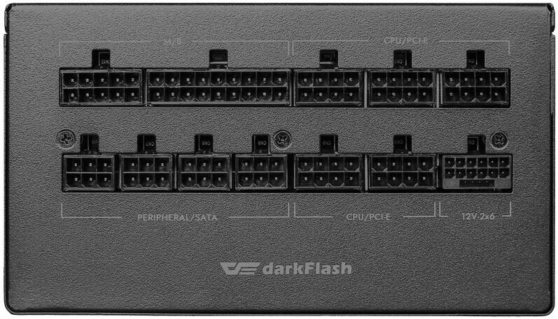 darkFlash PMT750 Fully Modular Power Supply ATX 3.1& PCIe 5.1 Ready, 12VHPWR Cable Included, 100% Japanese 105°C Capacitors, 80 Plus Gold Gaming PSU, Compact 150mm Size, 5 Year Warranty(Black)
