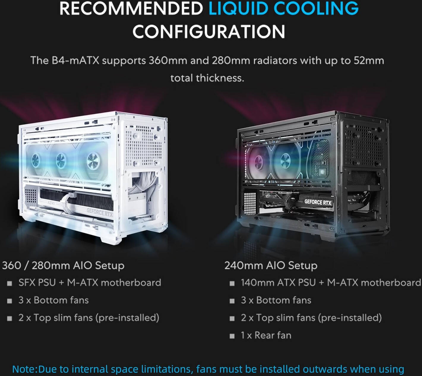 Lian-Li B4-mATX Wood Computer Case, 2x 120mm Pre-installed Fans, Supports 360mm Radiator, 140mm ATX PSU, Steel Wood Material, Magnetic Filter, Black | B4X-WD