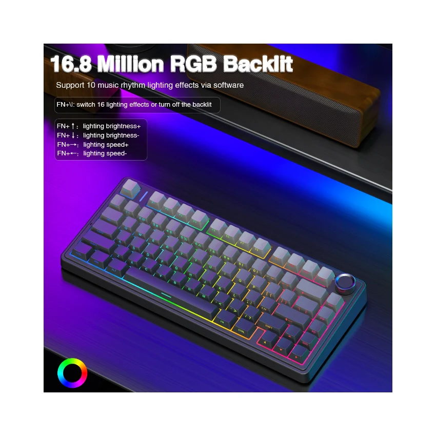 AULA F75 Pro Wireless Mechanical Gaming Keyboard – Gradient Black, LEOBOG Reaper Switch, RGB, Tri-Mode 9791