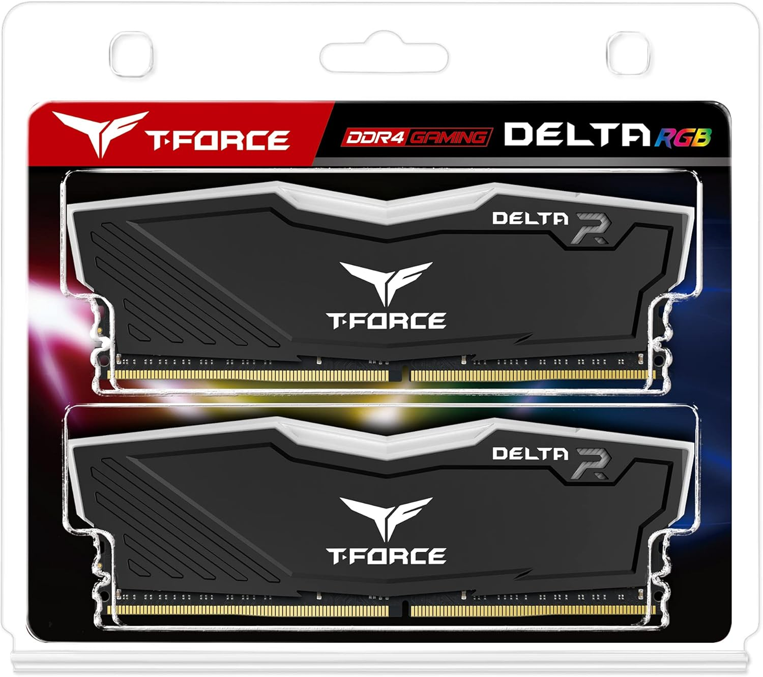 TEAMGROUP T-Force Delta RGB DDR4 32GB (2x16GB) 3600MHz (PC4-28800) CL18 Desktop Gaming Memory Module Ram Black - TF3D432G3600HC18JDC01