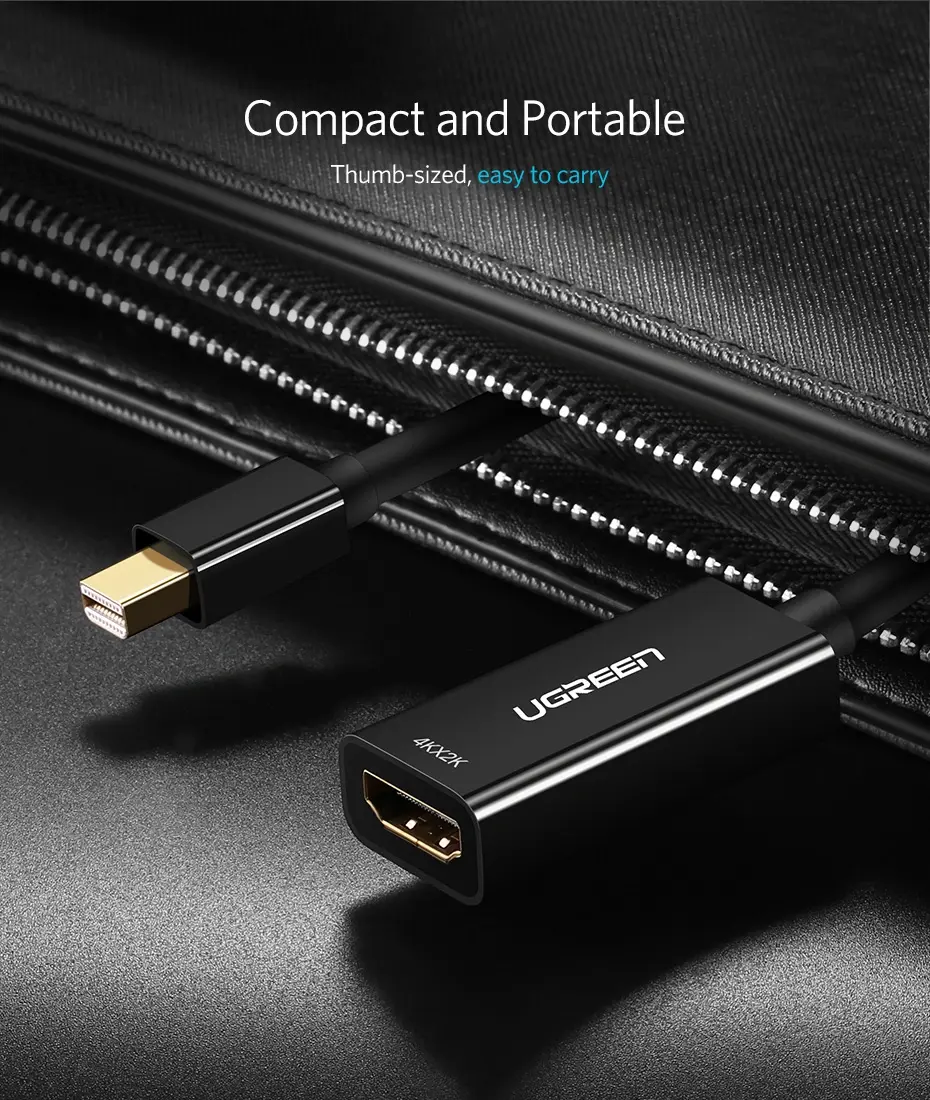 UGREEN Mini DP to HDMI Converter 4K (Black) – MD112 | P/N:40360