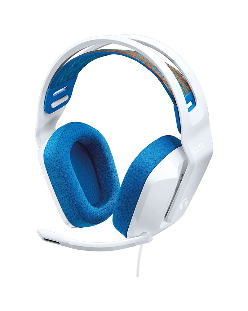 Logitech G335 Wired Gaming Headset, 40mm Drivers, Integrated Boom Mic, Soft, Breathable Memory Ear Cups, Adjustable Suspension Headband, Compatible with PC, PS, Xbox, Switch, White