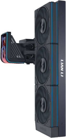 Lian-Li HydroShift II OLED Curved Liquid CPU Cooler, 360mm Radiator, 3x UNI FAN P28 V2 Fans, 6.67″ 2K 60Hz Curved OLED Display, 3000 RPM Fan Speed, Black