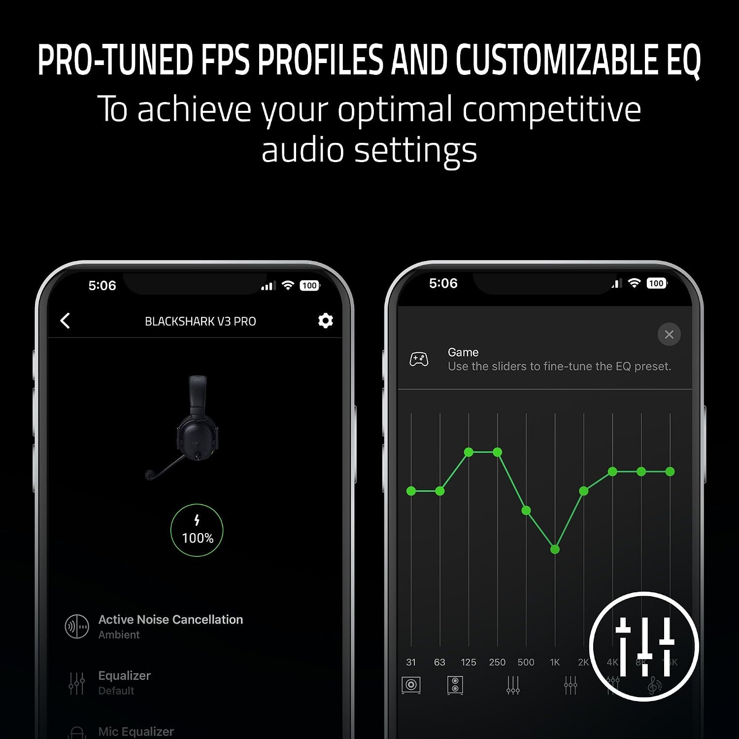 Razer BlackShark V3 Pro Wireless ANC Gaming Headset for PS5: Full Band Mic - 50mm Drivers - 2.4 GHz, Bluetooth, 3.5mm - Works with PC, Mac, Nintendo Switch, Smartphone - Long Battery Life - black
