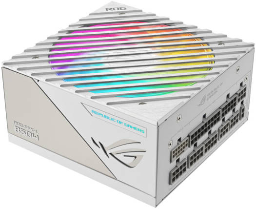 ASUS ROG Loki SFX-L 850W Power Supply Unit, 80 Plus Platinum, Fully Modular, PCIe Gen 5.0, 120mm ARGB-Illuminated Fan & Aura Sync, ROG Heatsinks, 0dB Fan Button-White Edition