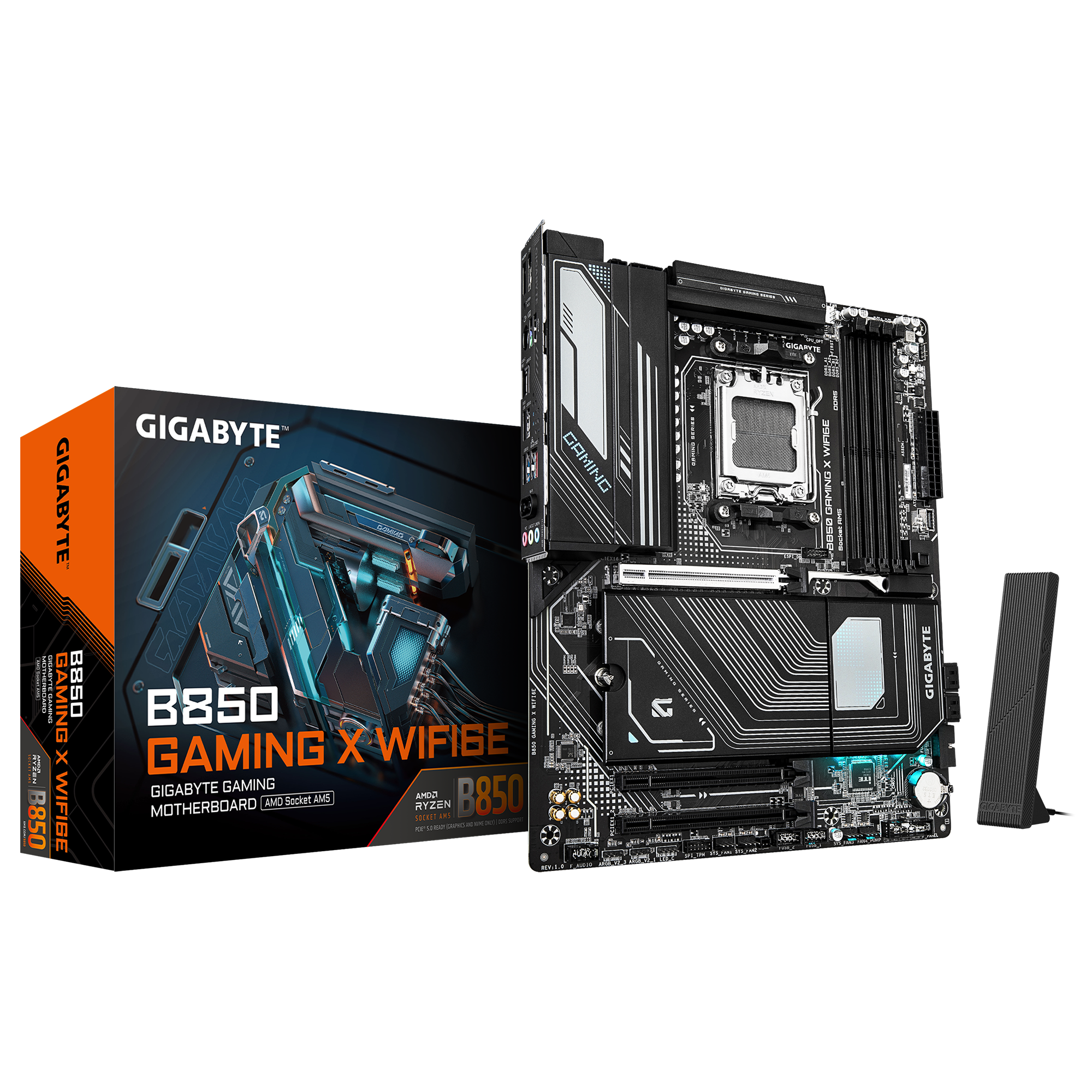 GIGABYTE B850 GAMING X WIFI6E AMD B850 AM5 DDR5 ATX Gaming Motherboard – Black