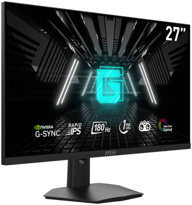 MSI G274F eSports Gaming Monitor, 27" FHD Rapid IPS Display, 180Hz Refresh Rate, 1ms (GtG) Response Time, NVIDIA G-Sync Technology, 16.7m Display Colors, 2x HDMI / DP Video Ports, Black | G274F