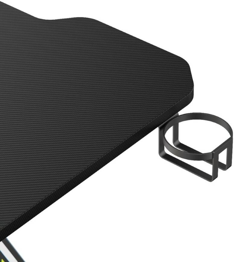 GamerTek Z Desk, 120x60cm, Desk Stabilizers, Integrated Headset Holder & Cup Holder, Gaming Desk For Streaming, Workstation Setups, High Quality, Minimal Modern Design, Black | Z Desk