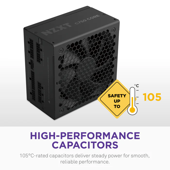 NZXT C1000 Gold Core - 1000W ATX 3.1 Power Supply - 80 PLUS Gold - Cybenetics Platinum - Fully Modular - PCIe 5.1 600W 12V-2x6 - Zero RPM Fan - 105°C Capacitors - Black